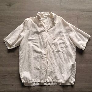 8 BY YOOX MEN’S LINEN COTTON BUTTON UP SHIRT SIZE L MADE IN ITALY